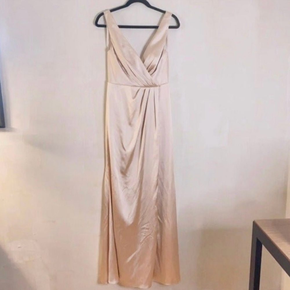 Revelry Blush Satin Bridesmaids Dress